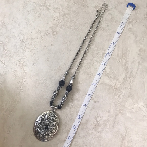 Silver-tone & Black Necklace - Picture 3 of 3